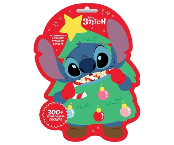 Luna: Disney Stitch vianočný nálepkový set 300ks nálepkami