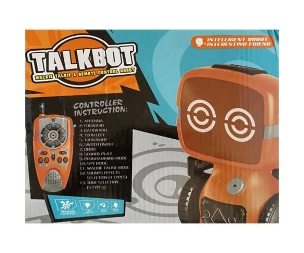 RC interaktív TalkBot robot vysielačka s režimom chôdze v oranžovej farbe 2,4GHz