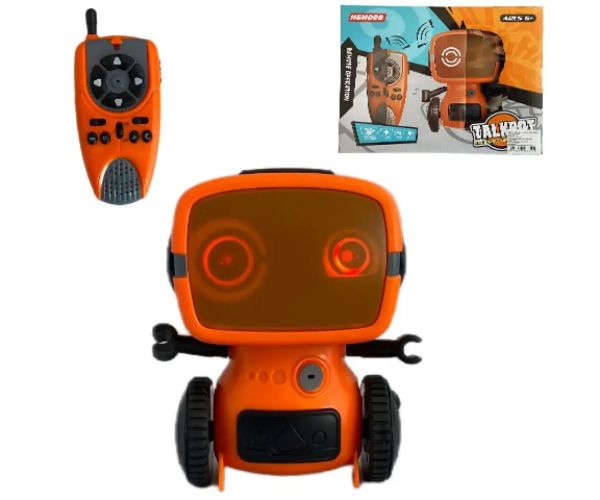 RC interaktív TalkBot robot vysielačka s režimom chôdze v oranžovej farbe 2,4GHz