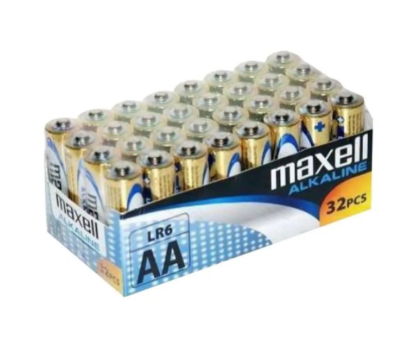 Maxell: Alkalická stužková batéria 1.5V AA LR6 32ks fóliové balenie