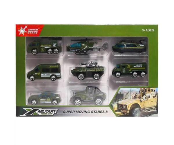 X-Military 8 dielny set vojenských autíčok