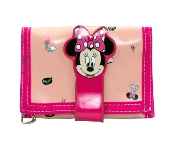 Minnie Mouse marhuľovo-ružová otvárateľná peňaženka 13x8x26cm