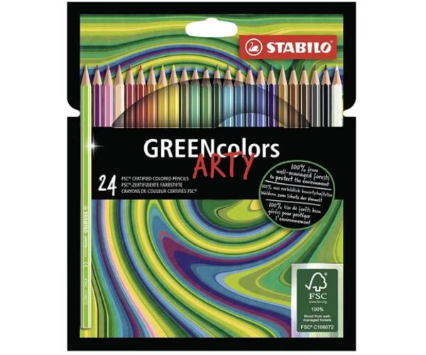 Stabilo: GREENcolors Arty 24 dielny set farebných ceruziek