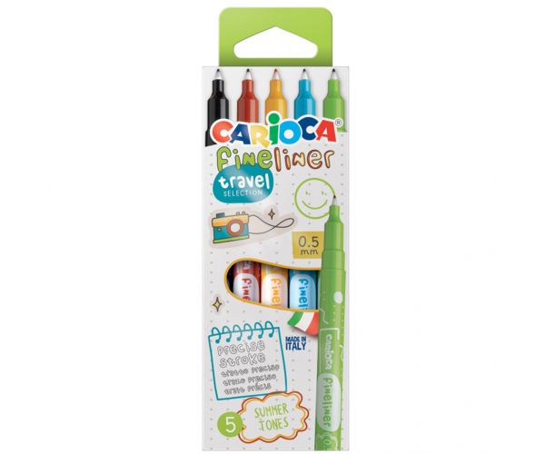 Fineliner Travel Selection 5db-os tűfilc szett 0,5mm - Carioca