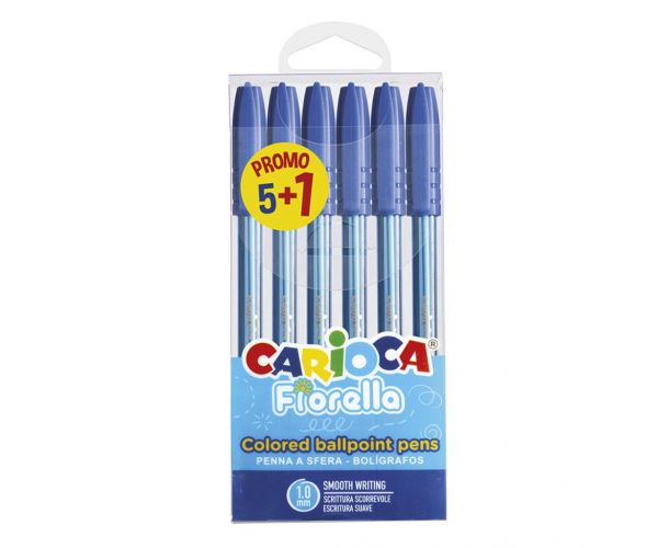 Fiorella 6db-os golyóstoll szett kék színű - Carioca