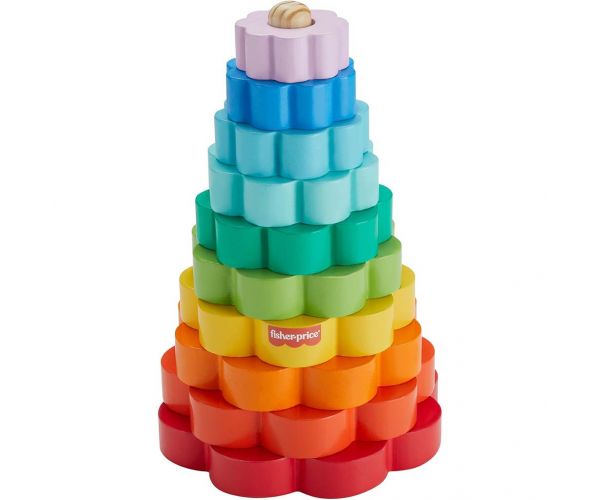 Fisher-Price: Wood Fa Gyűrűpiramis fejlesztő játék - Mattel
