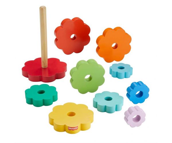 Fisher-Price: Wood Fa Gyűrűpiramis fejlesztő játék - Mattel