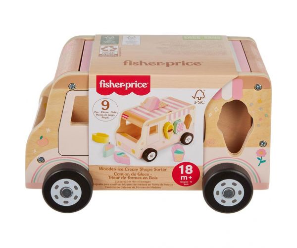 Fisher-Price: Wood Fa Fagyikocsi formaválogató - Mattel