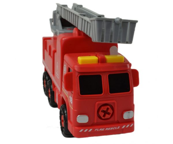 Fire Engine: Darus szétszerelhető tűzoltóautó szerszámokkal és hanggal 20cm