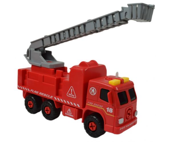 Fire Engine: Darus szétszerelhető tűzoltóautó szerszámokkal és hanggal 20cm