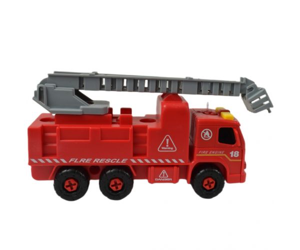 Fire Engine: Darus szétszerelhető tűzoltóautó szerszámokkal és hanggal 20cm