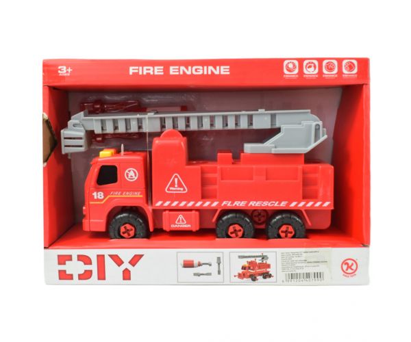 Fire Engine: Darus szétszerelhető tűzoltóautó szerszámokkal és hanggal 20cm