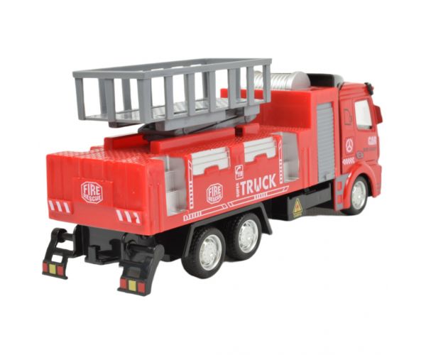 Fire Rescue: Lendkerekes emelőkosaras tűzoltósági kamion 19cm