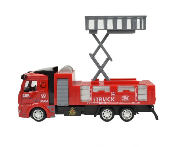 Fire Rescue: Lendkerekes emelőkosaras tűzoltósági kamion 19cm