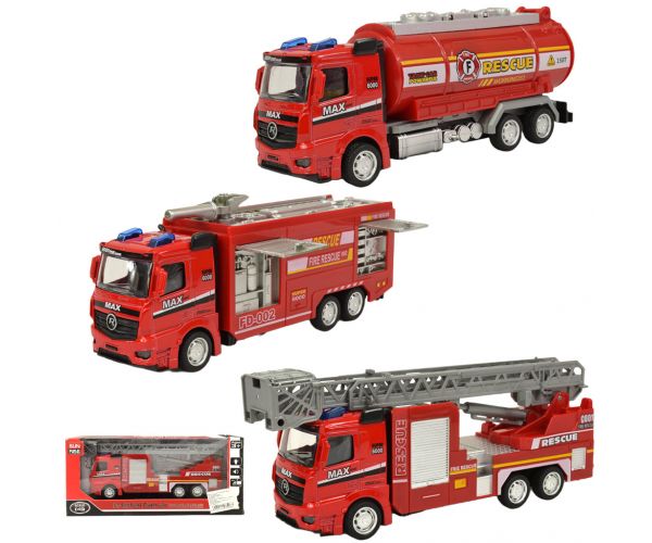 Fire Rescue: Lendkerekes tűzoltósági kamion fénnyel és hanggal többféle változatban 19cm 1db