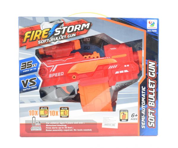 Fire Storm: Elektromos szivacslövő fegyver töltényekkel és fénnyel 33cm