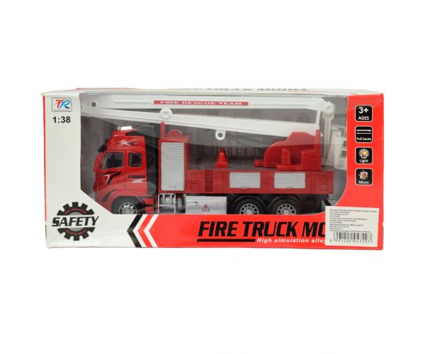 Fire Truck: Lendkerekes darus tűzoltóautó fénnyel és hanggal 20cm