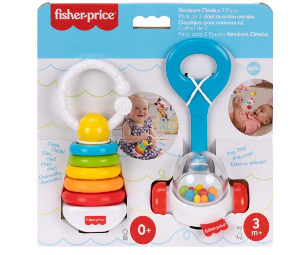 Fisher-Price: 2 db-os színes csörgőszett babáknak - Mattel