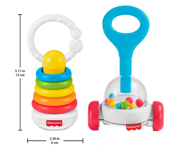 Fisher-Price: 2 db-os színes csörgőszett babáknak - Mattel