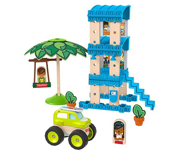 Fisher-Price: Wonder Makers tengerparti bungaló építő készlet 35db-os - Mattel