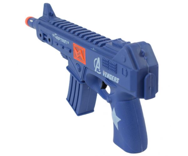 Flint Gun: Kék katonai gépfegyver lövést imitáló funkcióval 30cm