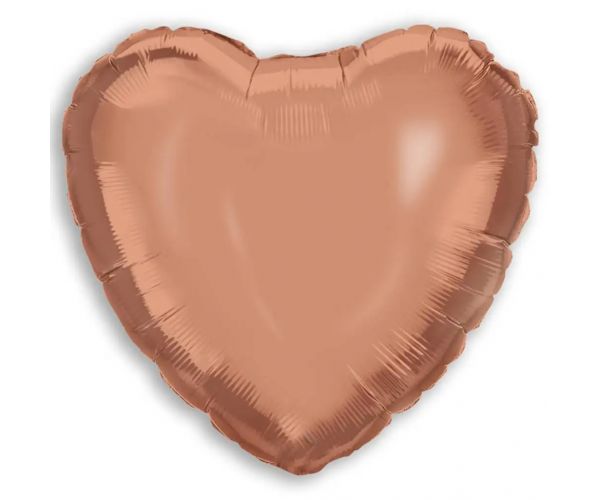 Szív alakú fólia lufi – rose gold 46cm