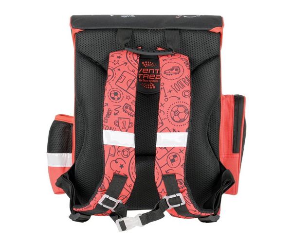 Football fekete-piros ergonomikus iskolatáska, hátizsák 36x27x14cm - Bambino