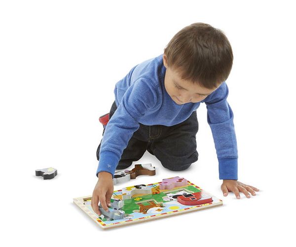 Farm állatos vastag fa formapuzzle 8 elemmel - Melissa & Doug