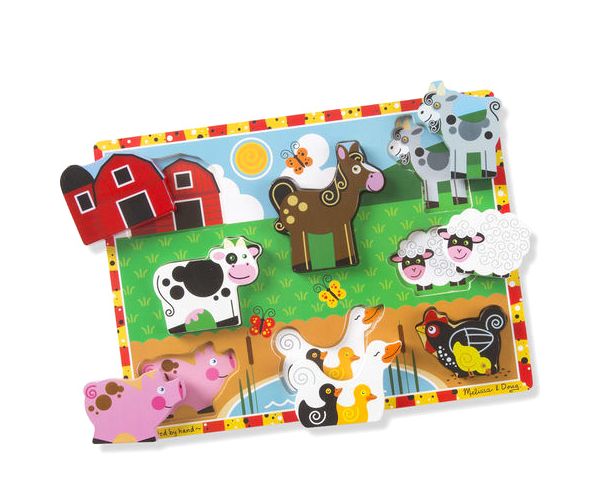 Farm állatos vastag fa formapuzzle 8 elemmel - Melissa & Doug