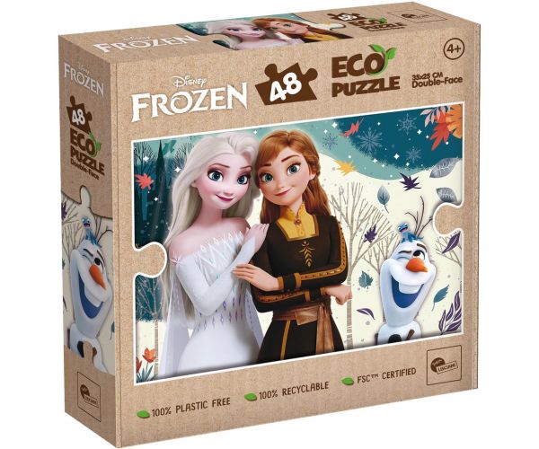 Jégvarázs testvérek 2 az 1-ben 48db-os Eco mini puzzle és színező 35x25cm - Lisciani