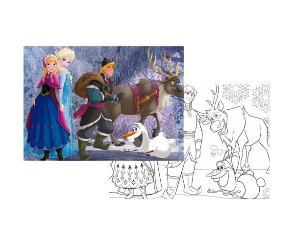 Jégvarázs csapat 2 az 1-ben 108db-os puzzle és színező 70x50cm - Lisciani