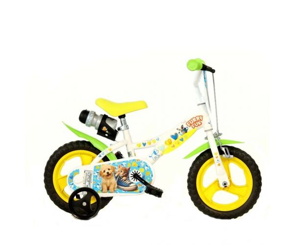 Furry Fun kutyás-cicás gyerek bicikli 12-es méretben - Dino Bikes kerékpár