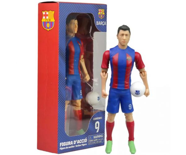 Focista akciófigura, 20 cm - FC Barcelona, Lewandowski 9-es mezben