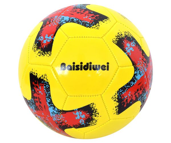 Műbőr focilabda színes kereszt mintával 23cm