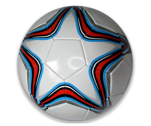 Csillag mintás műbőr focilabda többféle változatban 22cm