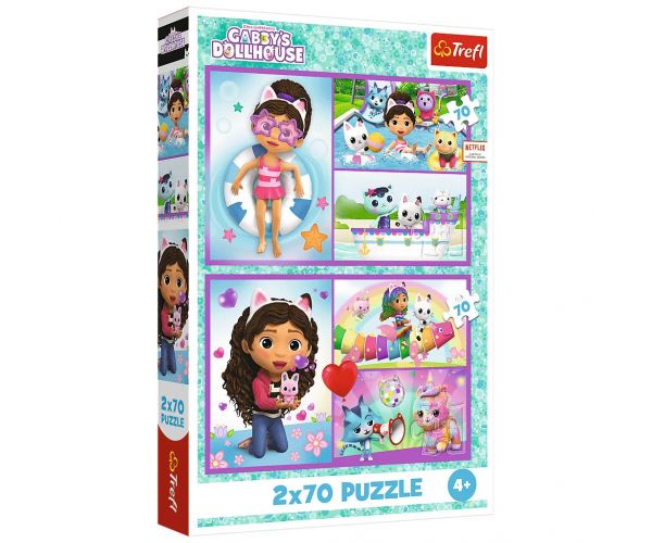 Gabi babaháza egy játékos nap 2x70db-os puzzle - Trefl