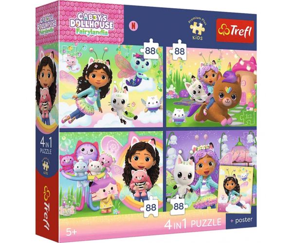 Gabi babaháza 4x88 db-os prémium plusz kids puzzle poszterrel - Trefl