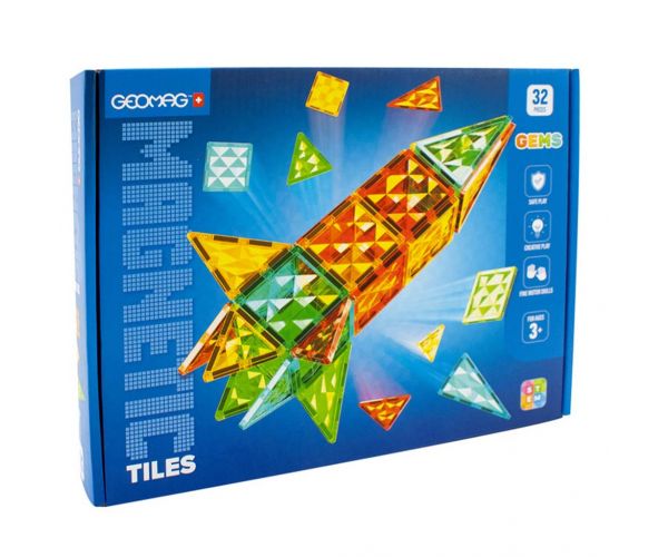 Geomag: Magnetic Tiles Gems Rocket 32db-os rakéta készlet