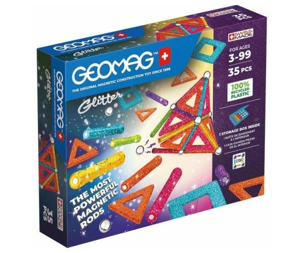 Geomag Glitter panels 35db-os csillámos mágneses építőjáték