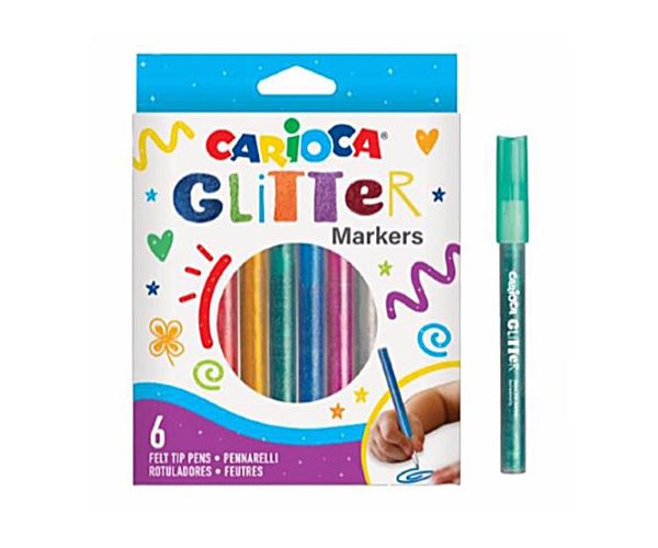 Glitteres filctoll 6 db-os szett - Carioca