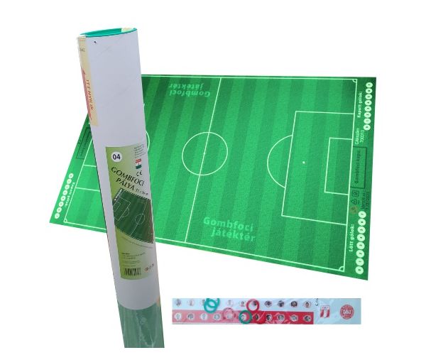 Gombfoci pálya 55x90cm-es, tárolóban ajándék csapatmatrica szettel