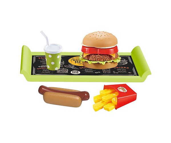 Gourmet gyorséttermi menü tálcával