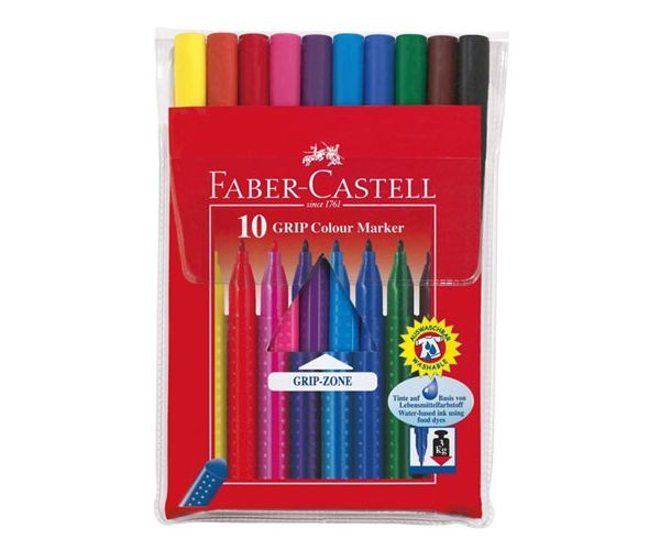 Grip színes kimosható filctoll 10db-os szett - Faber-Castell