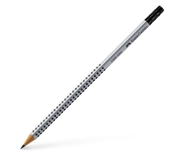 Faber-Castell: Grip grafit ceruza radírral HB ezüst