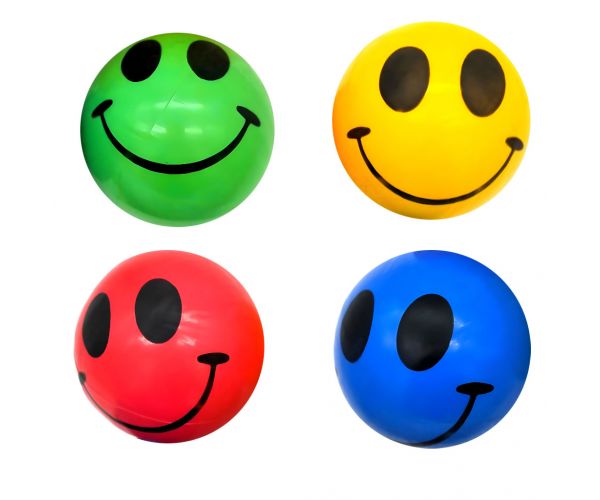 Smiley mintás gumilabda 23cm-es többféle színváltozatban