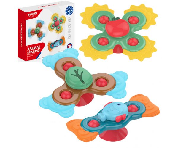 Happy World: Baby spinner 3db-os állatos készségfejlesztő játékszett