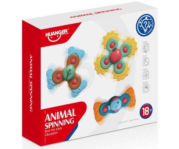 Happy World: Baby spinner 3db-os állatos készségfejlesztő játékszett