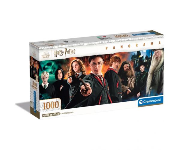 Harry Potter - A varázsvilág harcosai 1000 db-os panoráma puzzle poszterrel - Clementoni