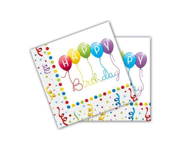 Happy Birthday papír szalvéta 20db-os 33x33cm-es