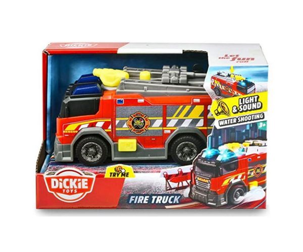 Tűzoltóautó locsolótömlővel, fénnyel és hanggal 15cm - Dickie Toys